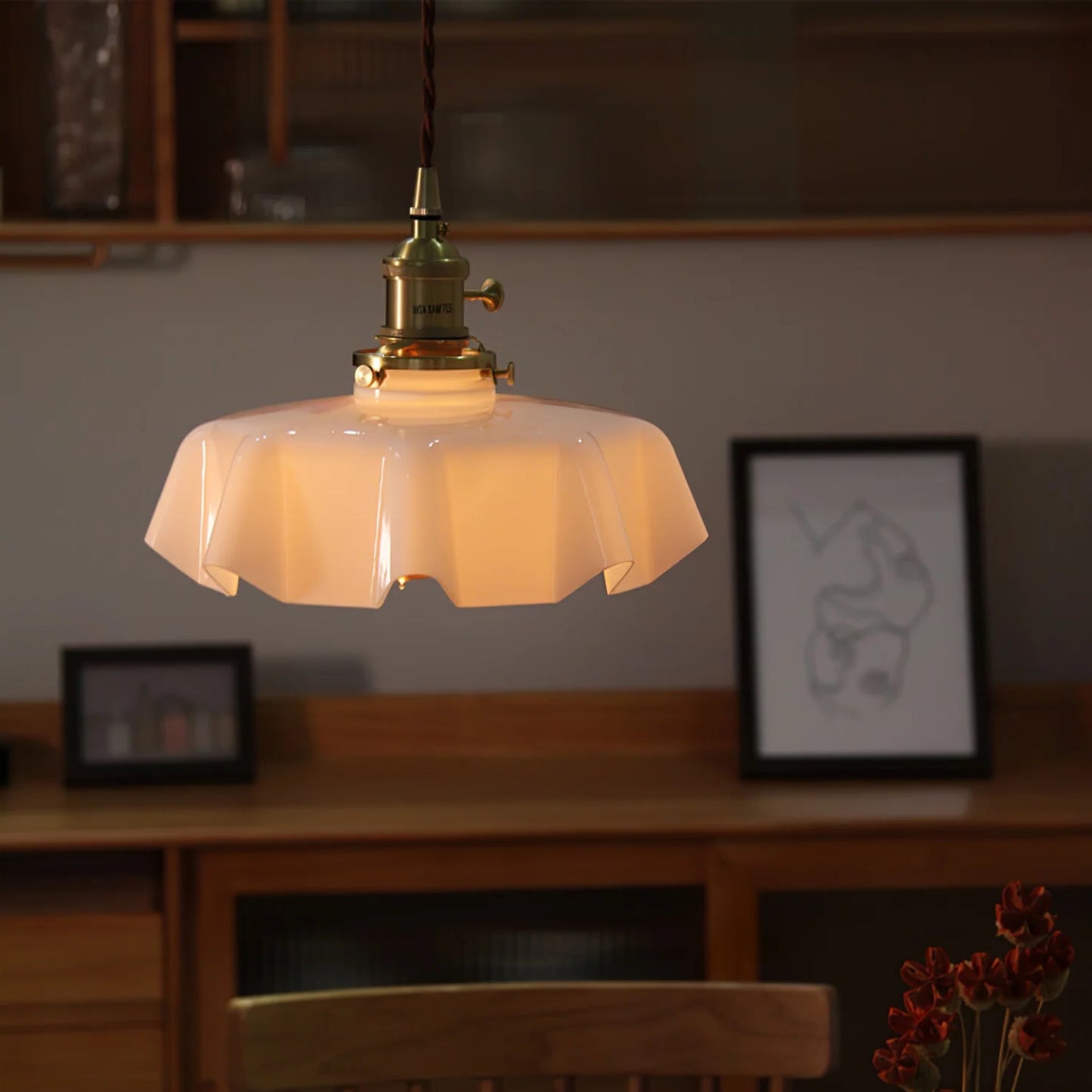 Art Deco Draped Glass Pendant Ceiling Light