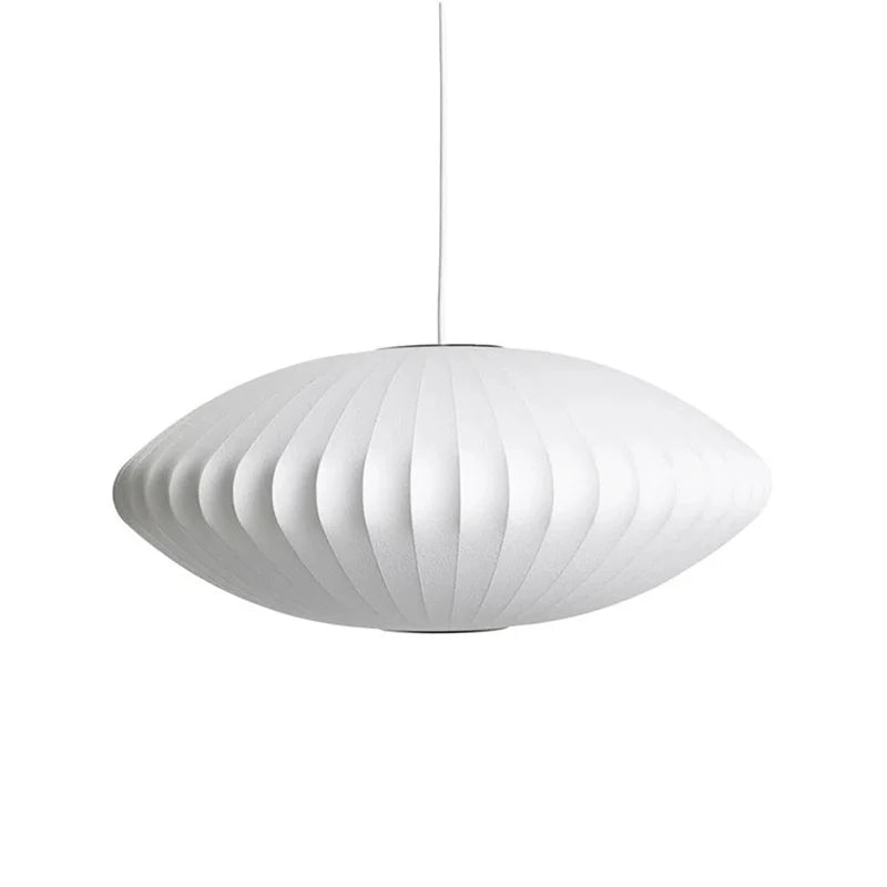 Clean-Lined Minimalist Silk Ceiling Light