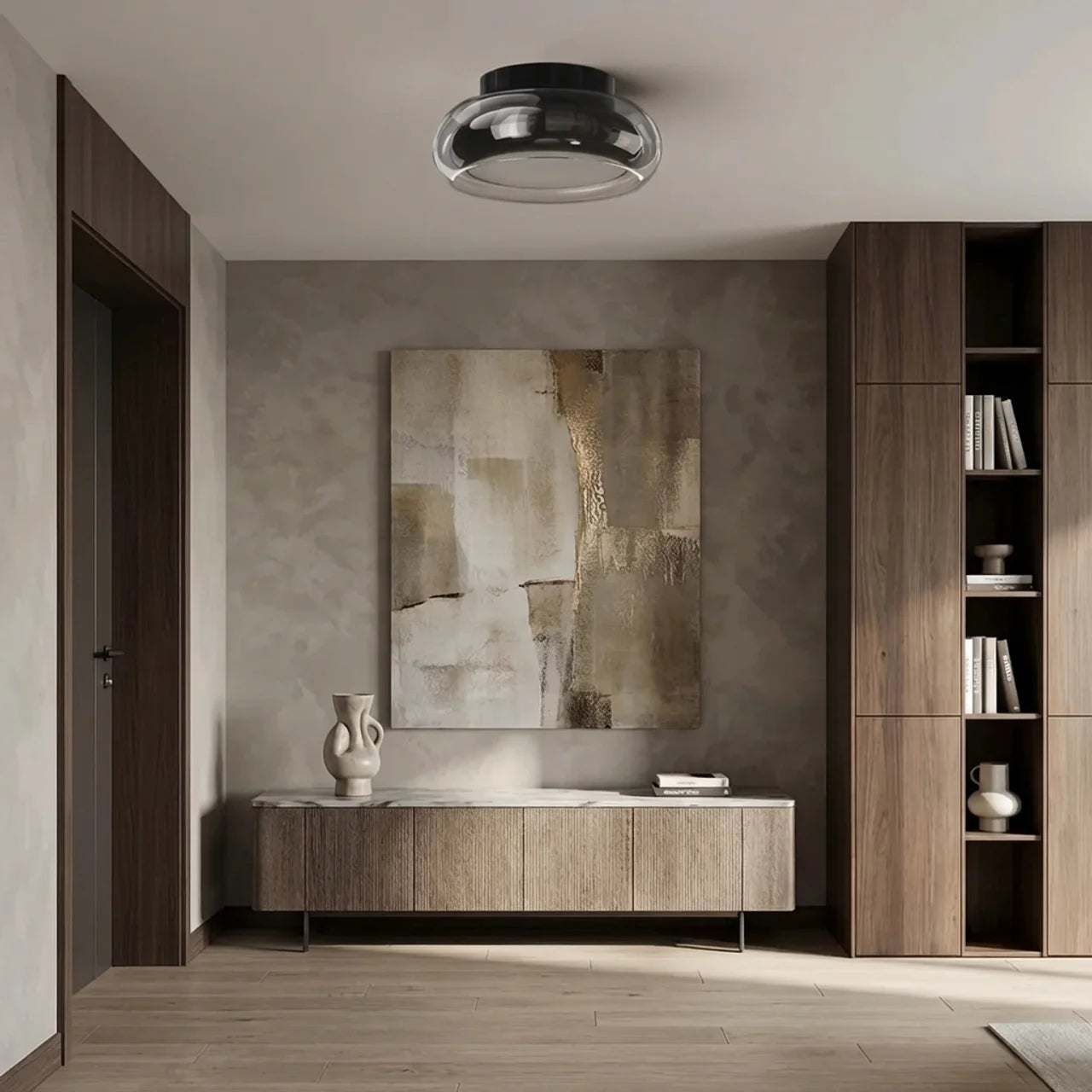 Glass Flush Mount Ceiling Light