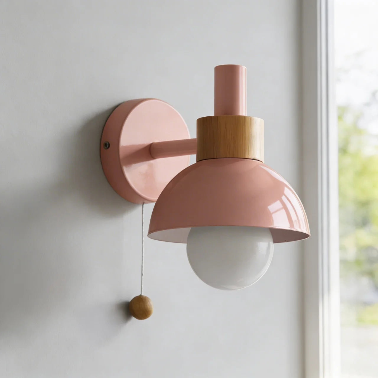 Globe Wall Sconce Light Metal and Wood