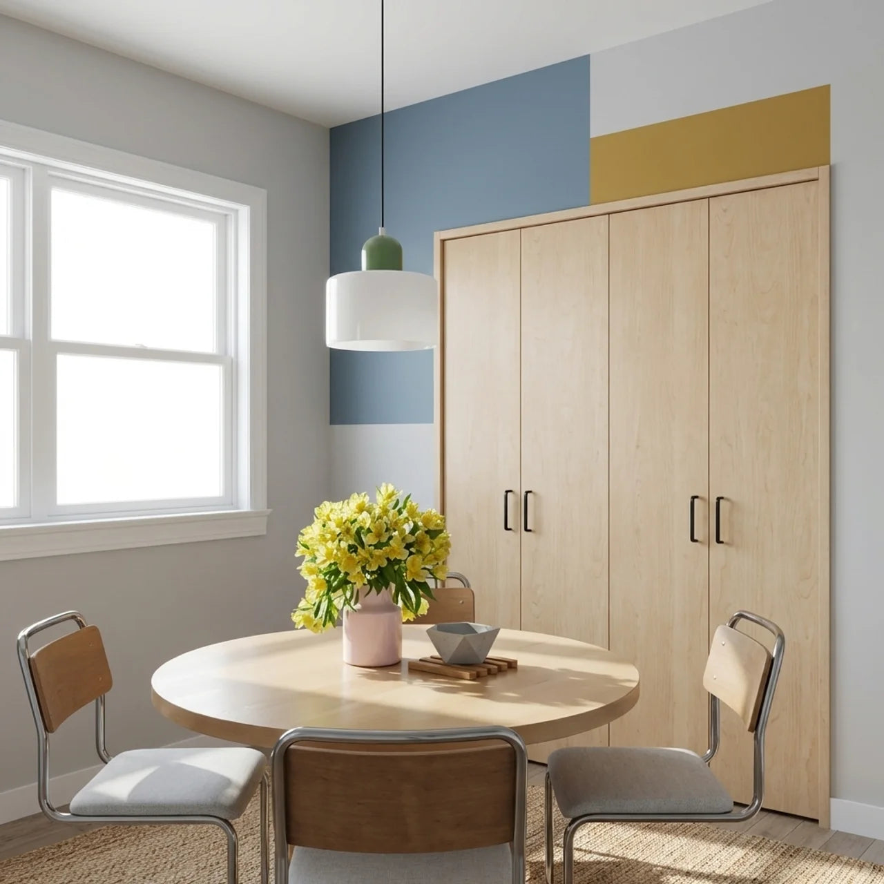 Glass Flush Mount Ceiling Light, Soft Coloured Shade