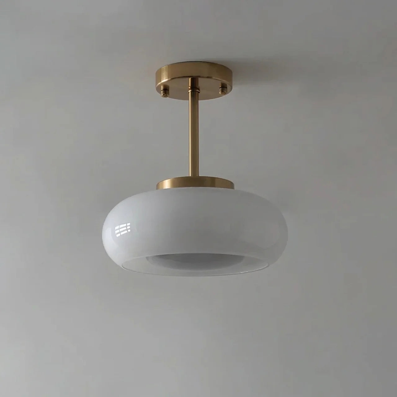 Bauhaus Glass Ceiling Light, Disc Form