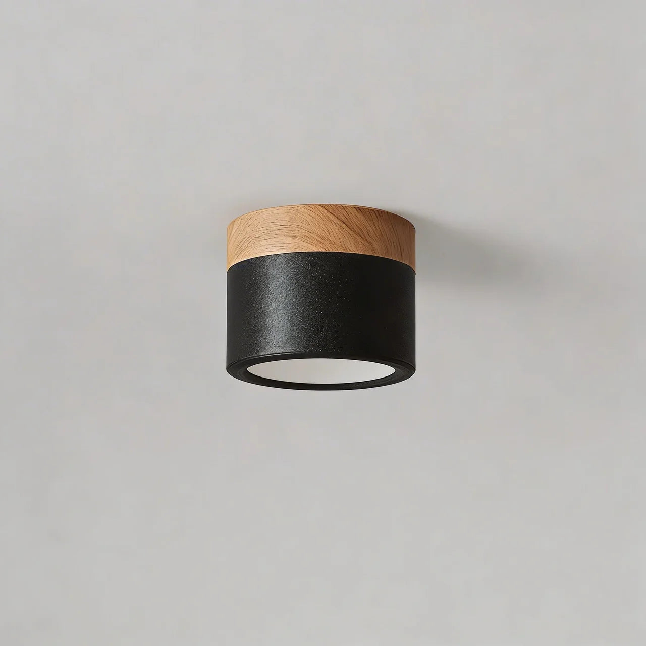 Flush Mount Ceiling Light Solid Colour Wood Accent with Integrated LED