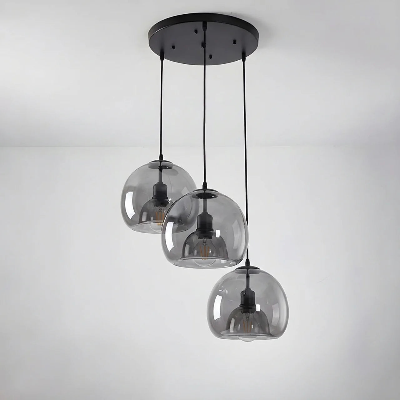 Glass Multi Pendant Light with Round or Linear Canopy