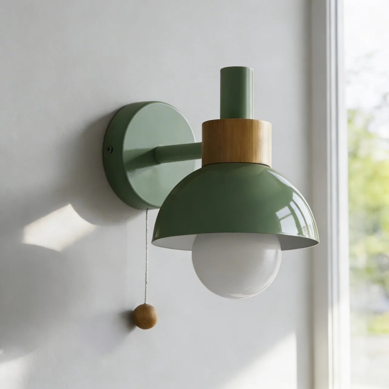 Globe Wall Sconce Light Metal and Wood