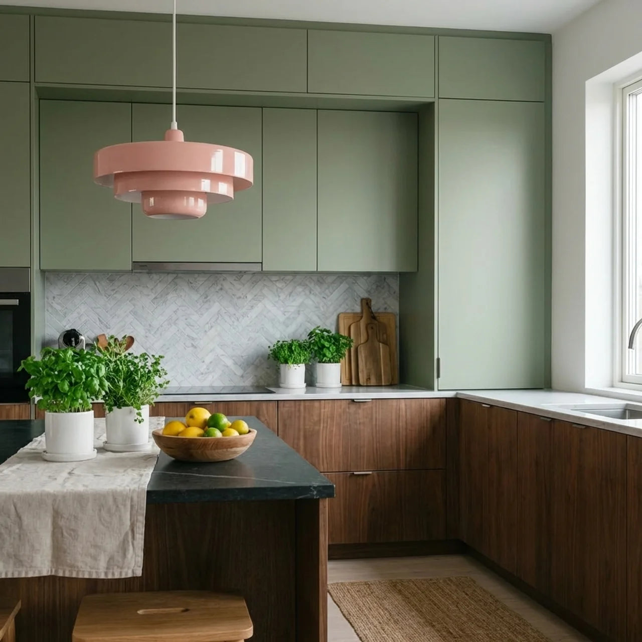 Tiered Glass Pendant Light Bauhaus Style