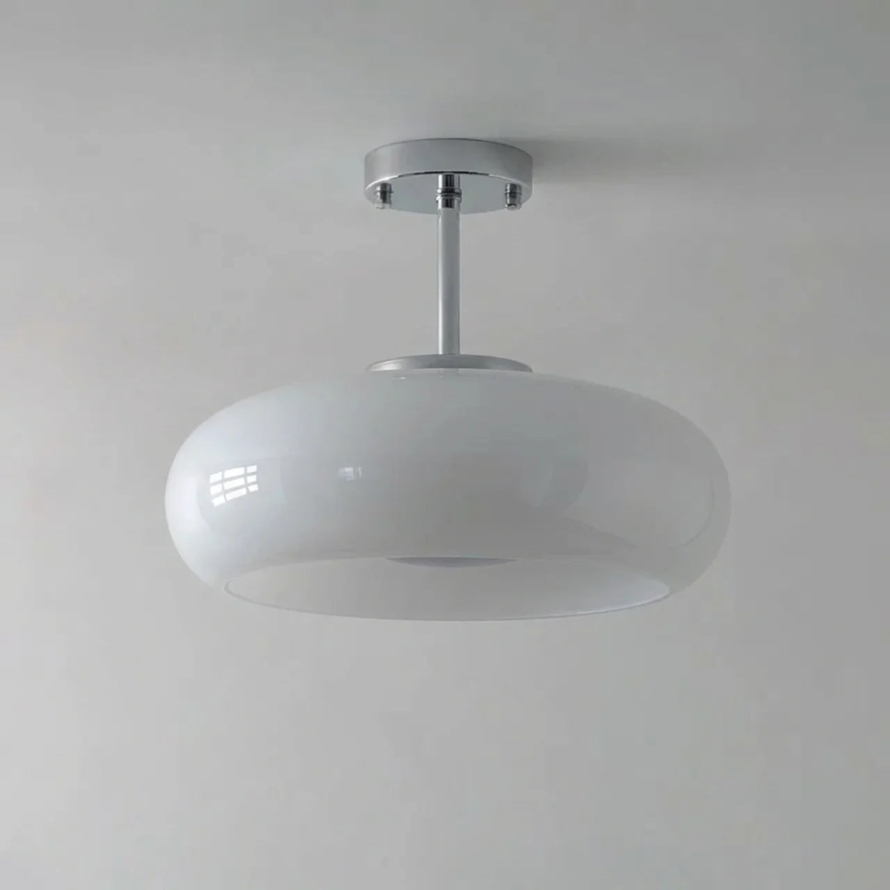 Bauhaus Glass Ceiling Light, Disc Form
