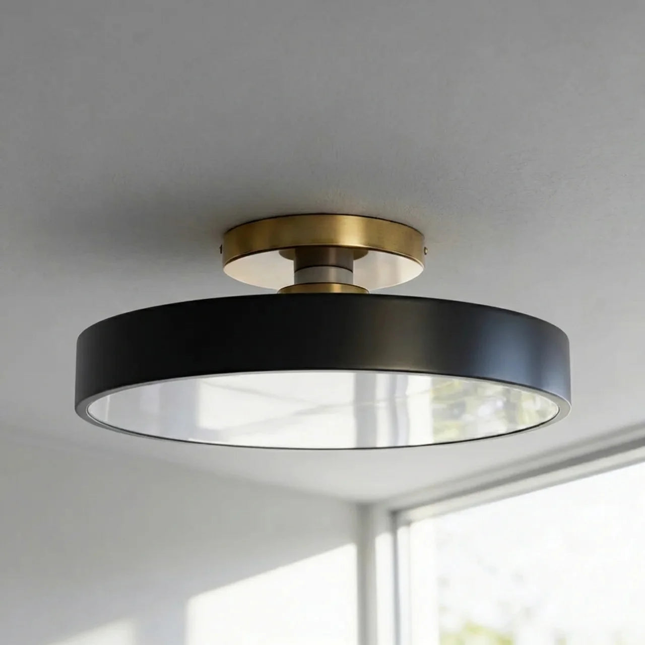Flush Mount Ceiling Light Drum Design with Integrated LED