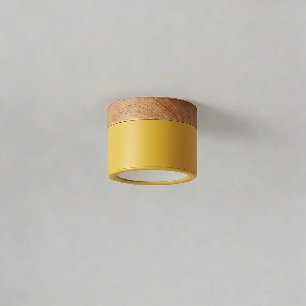 Flush Mount Ceiling Light Solid Colour Wood Accent with Integrated LED