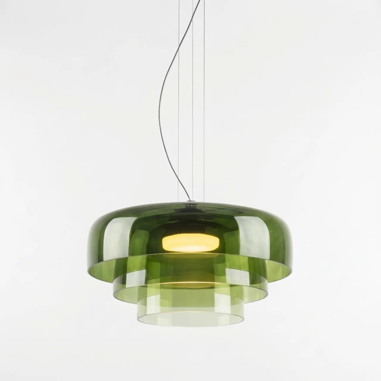 Tiered Coloured Glass Pendant Light, Bauhaus Style