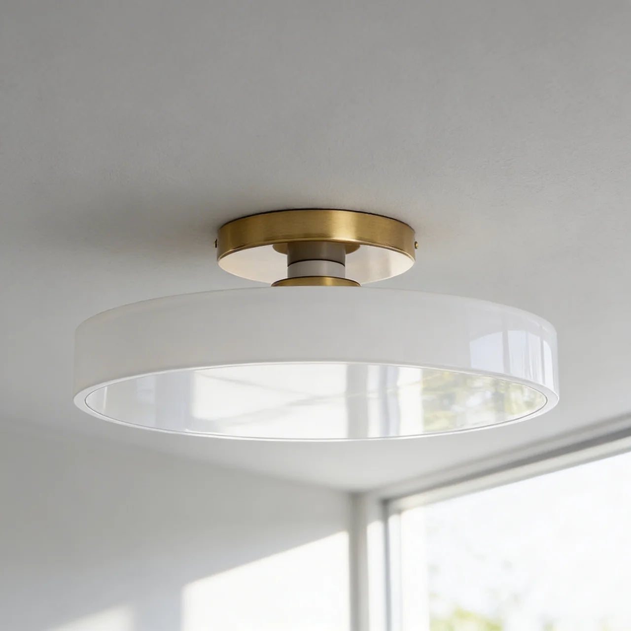 Flush Mount Ceiling Light Drum Design with Integrated LED