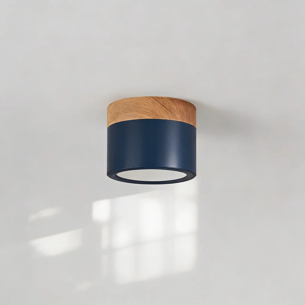 Flush Mount Ceiling Light Solid Colour Wood Accent with Integrated LED