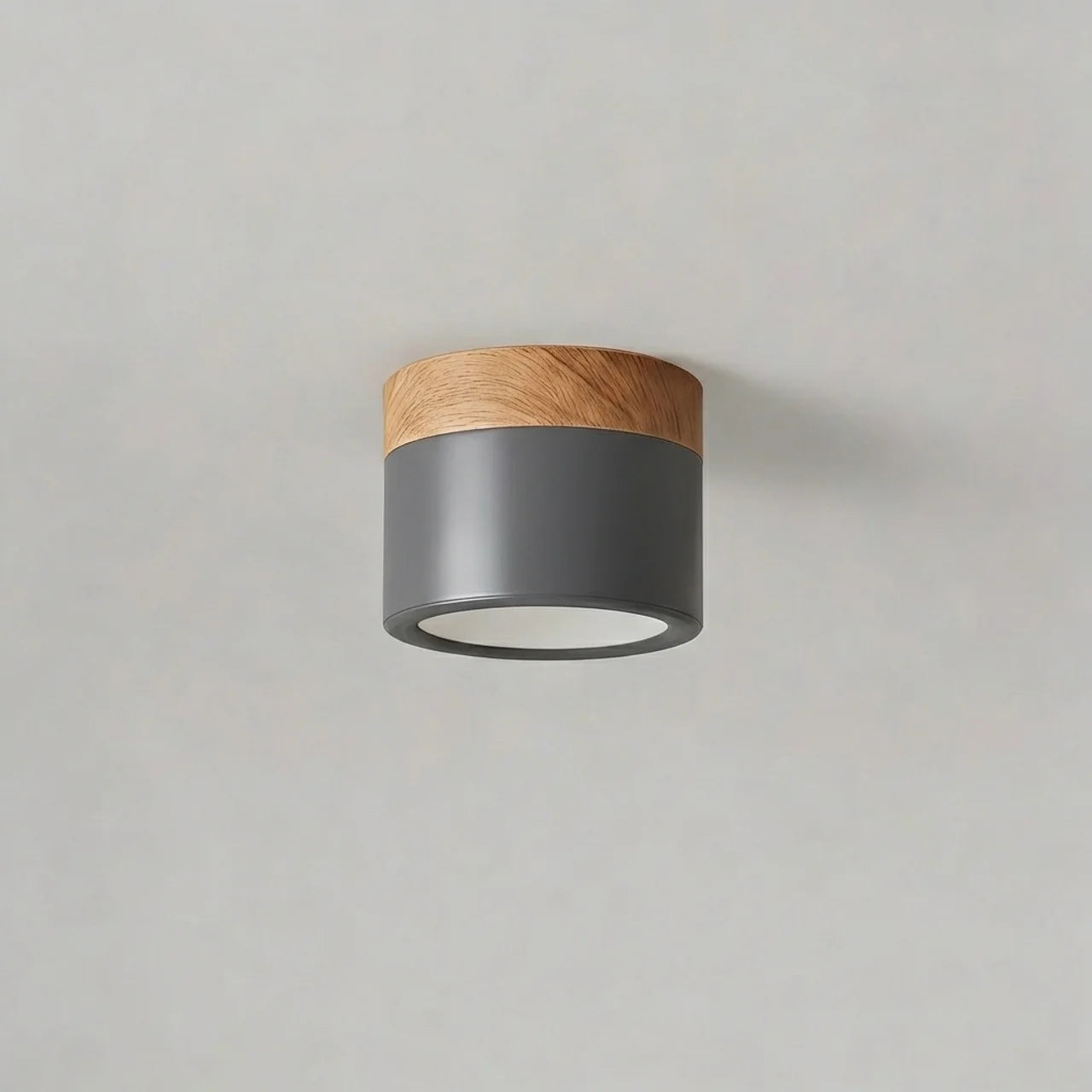 Flush Mount Ceiling Light Solid Colour Wood Accent with Integrated LED