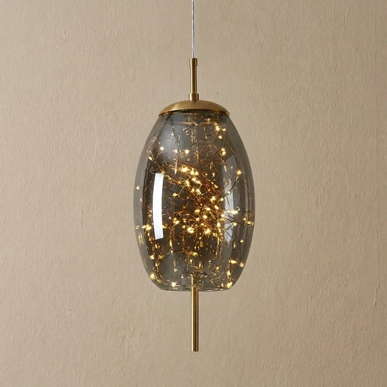Glass Cylinder and Oval Pendant Light